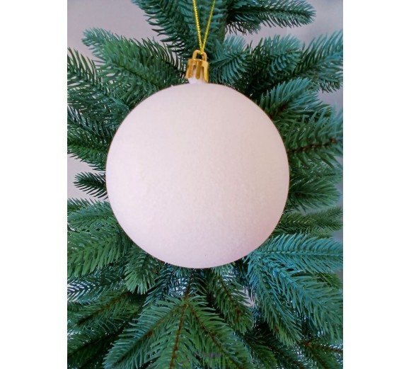 Новорічна куля "Оксамит" Ø100мм біла, ціна за набір 3шт